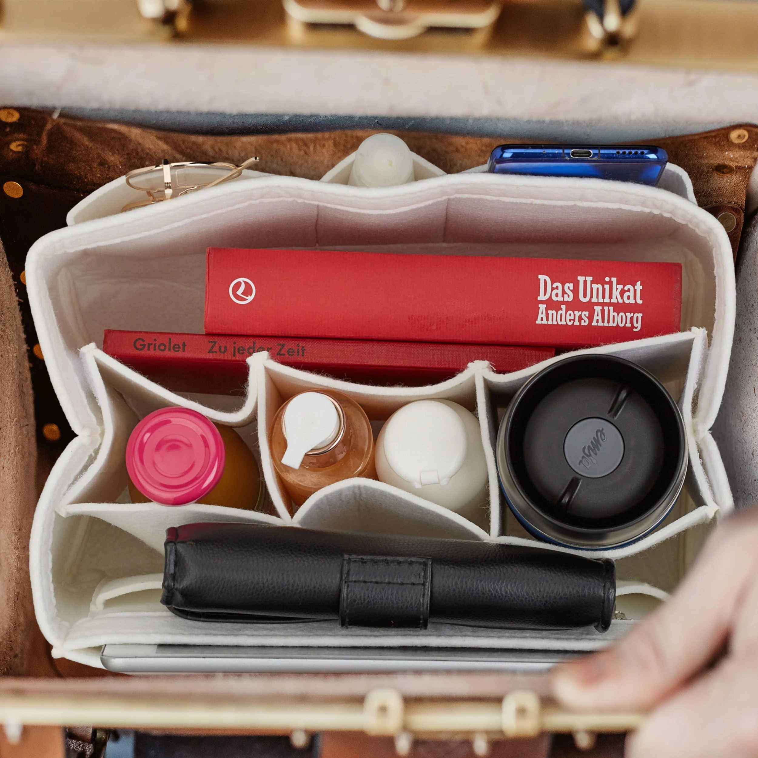 Relaxdays Taschenorganizer In Weiß - (B)29 X (H)16,5 X (T)20 Cm – Bild 2