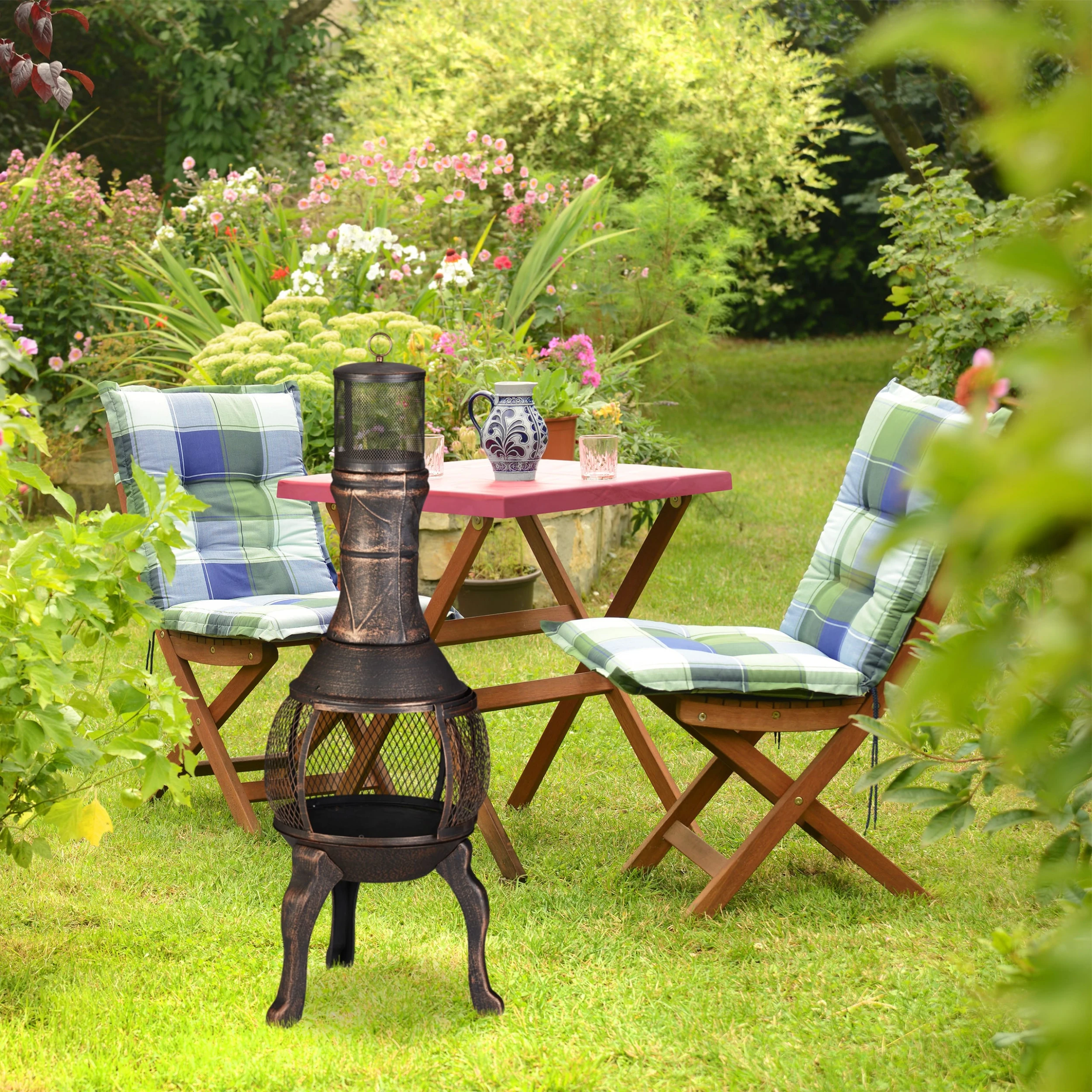 Relaxdays Terrassenofen In Bronze - (B)40 X (H)114 X (T)40 Cm – Bild 6