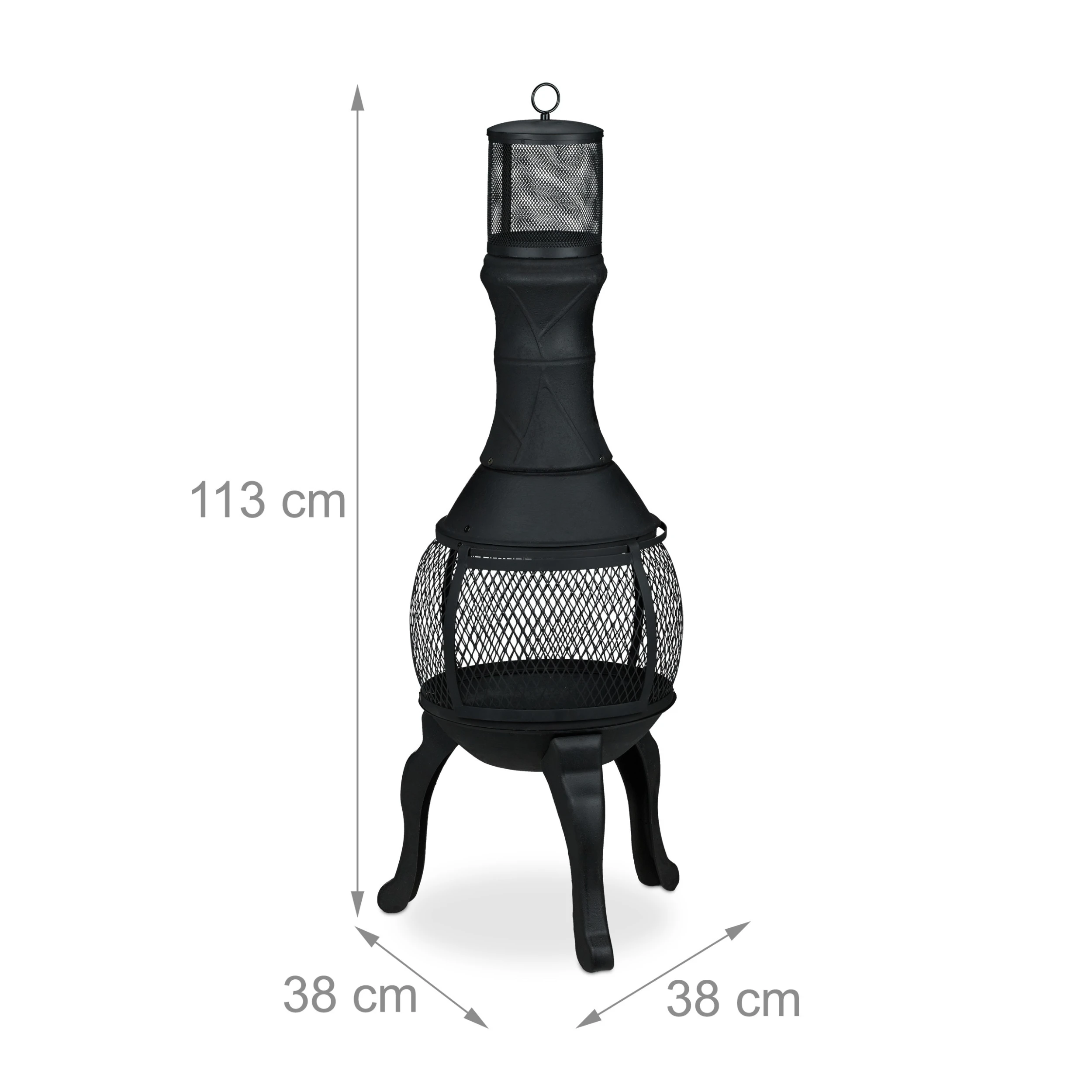 Relaxdays Terrassenofen In Schwarz - (H)113 X (D)38 Cm – Bild 4
