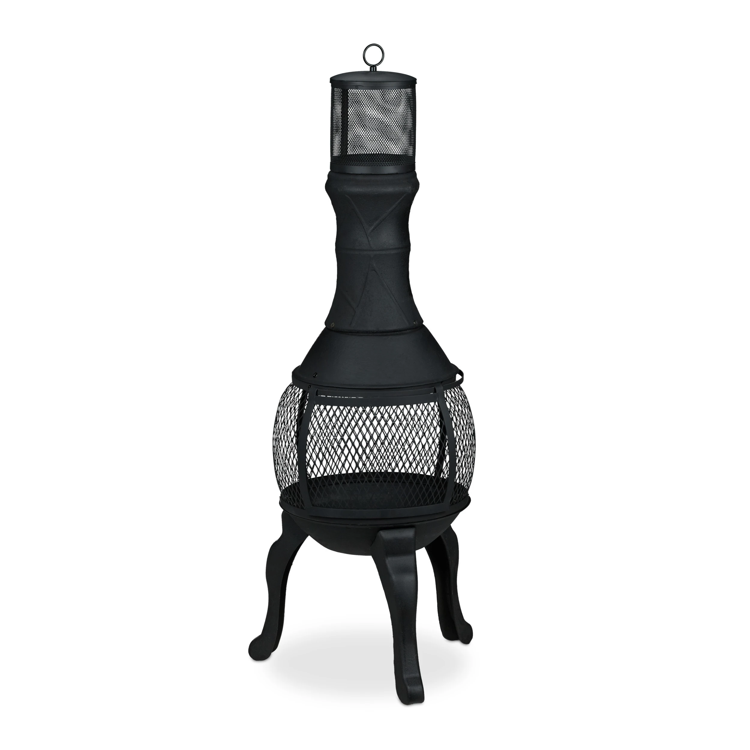 Relaxdays Terrassenofen In Schwarz - (H)113 X (D)38 Cm