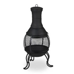 Relaxdays Terrassenofen In Schwarz - (H)88 X Ø 36 Cm