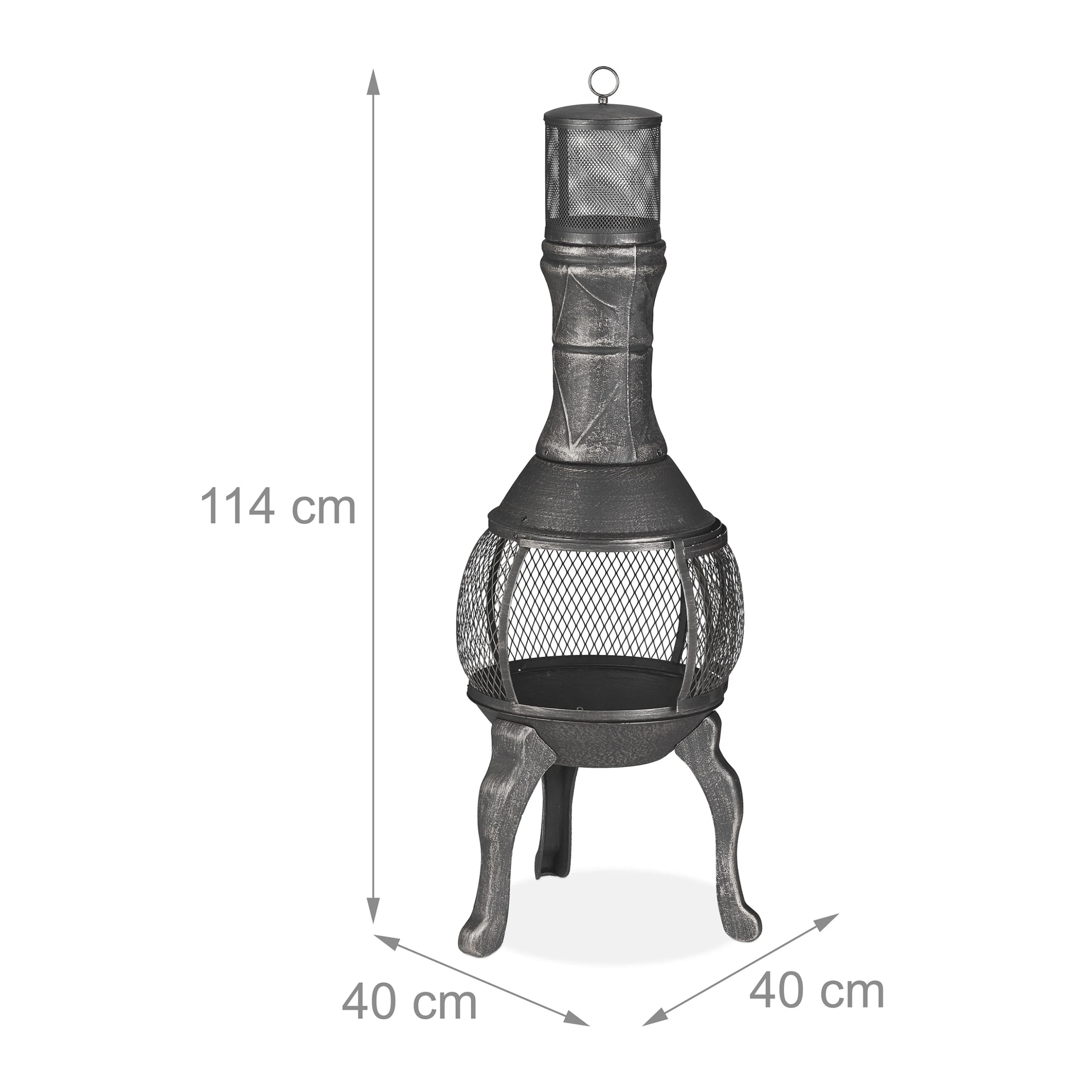 Relaxdays Terrassenofen In Silber - (B)40 X (H)114 X (T)40 Cm – Bild 4