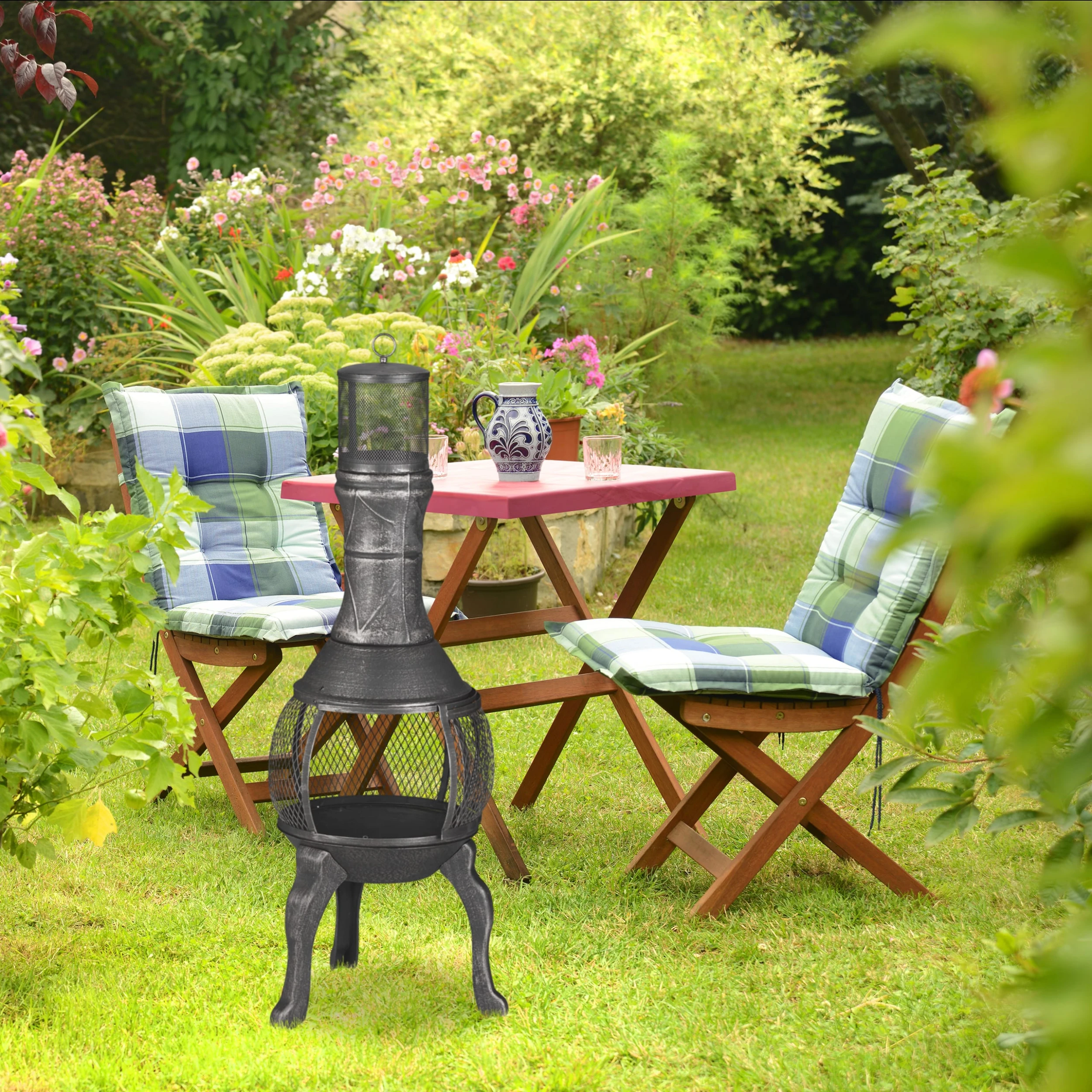 Relaxdays Terrassenofen In Silber - (B)40 X (H)114 X (T)40 Cm – Bild 6