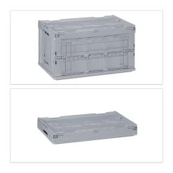 Relaxdays Transportbox In Grau - (B)58,5 X (H)32,5 X (T)39,5 Cm