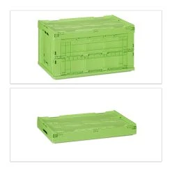 Relaxdays Transportbox In Grün - (B)58,5 X (H)32,5 X (T)39,5 Cm