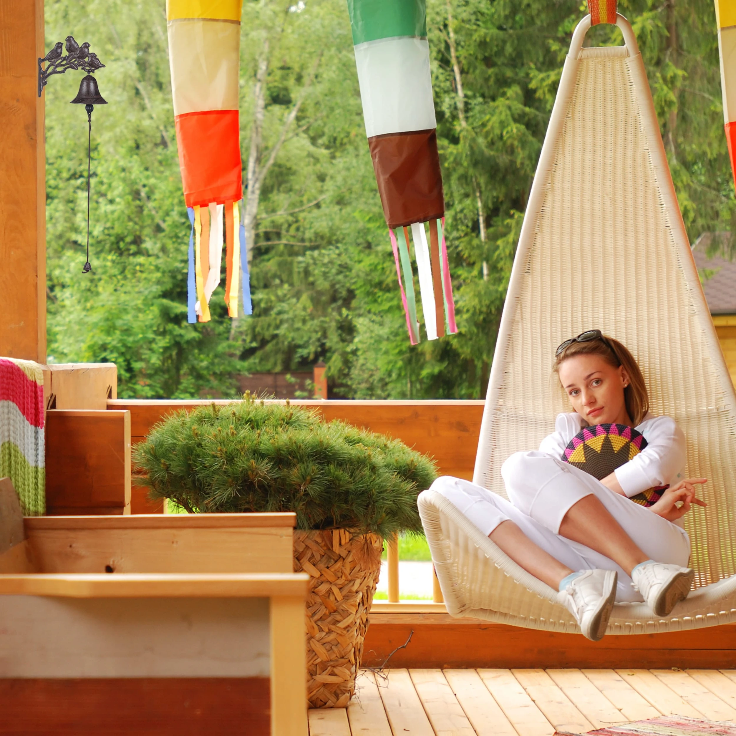 Relaxdays Türglocke Vögel In Braun – Bild 3