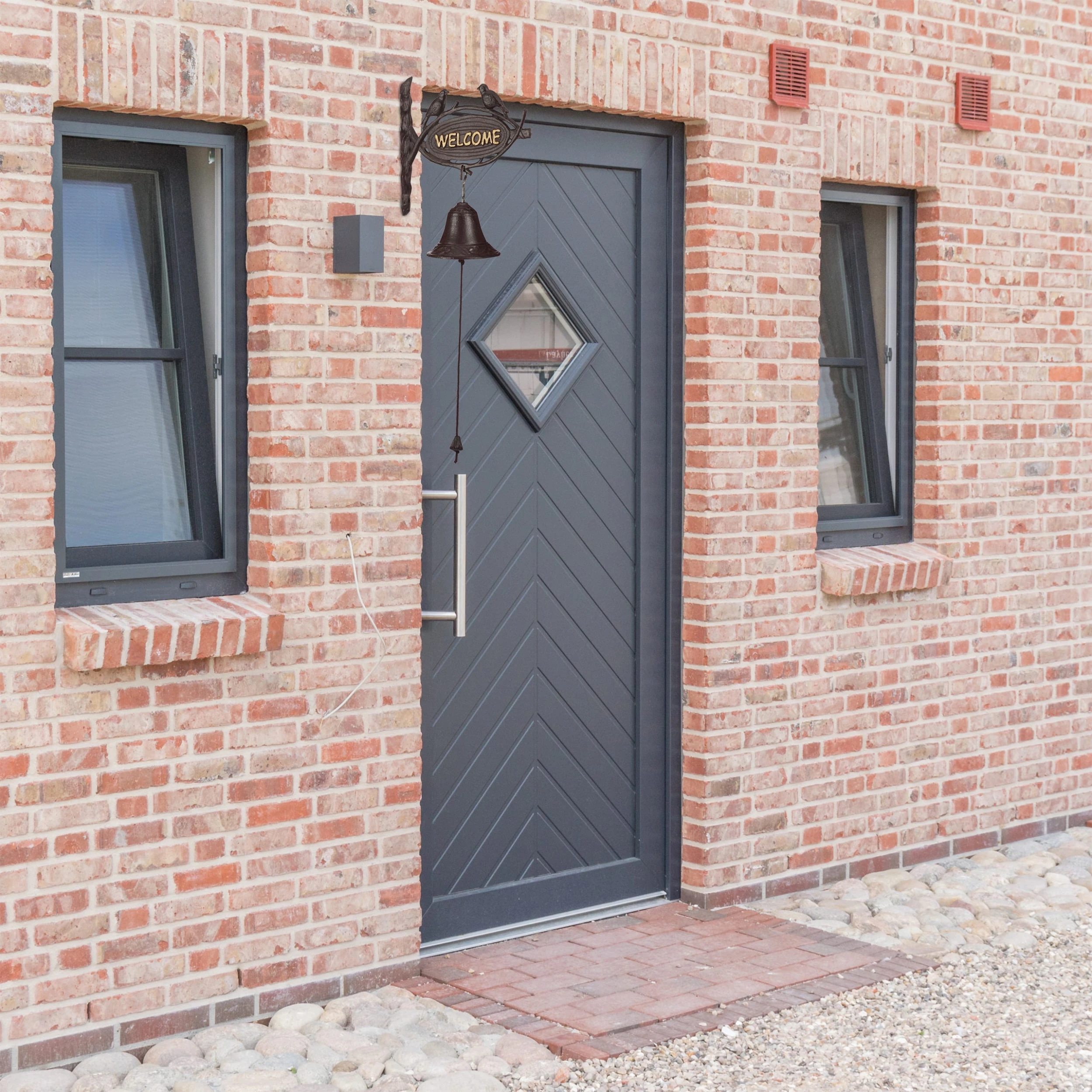 Relaxdays Türglocke Welcome In Dunkelbraun – Bild 2