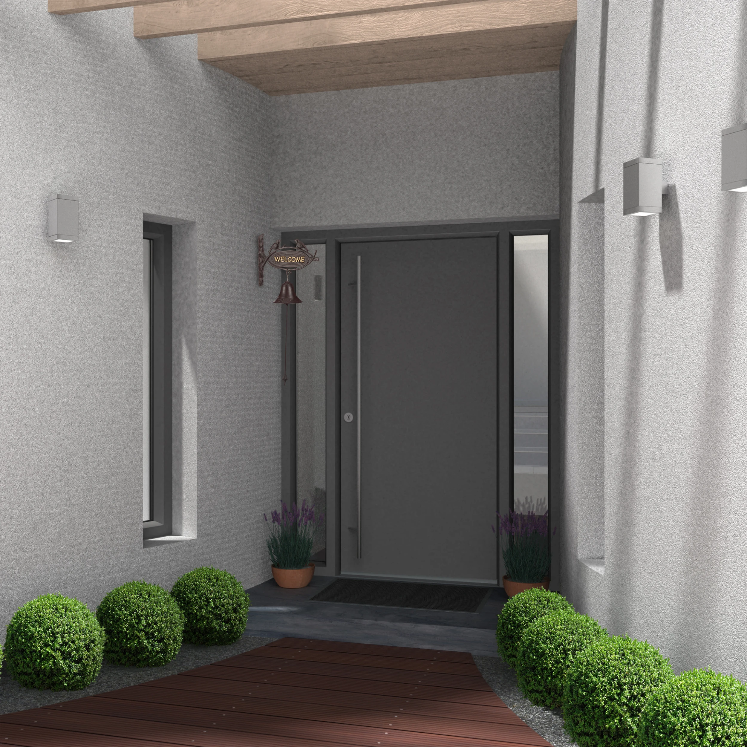 Relaxdays Türglocke Welcome In Dunkelbraun – Bild 5