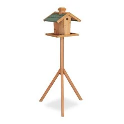 Relaxdays Vogelfutterhaus In Natur/ Grün - (B)68 X (H)137 X (T)55 Cm