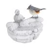 Relaxdays Vogeltränke "helfende Hände" In Weiß/ Grau - (B)24 X (H)6,5 X (T)13 Cm
