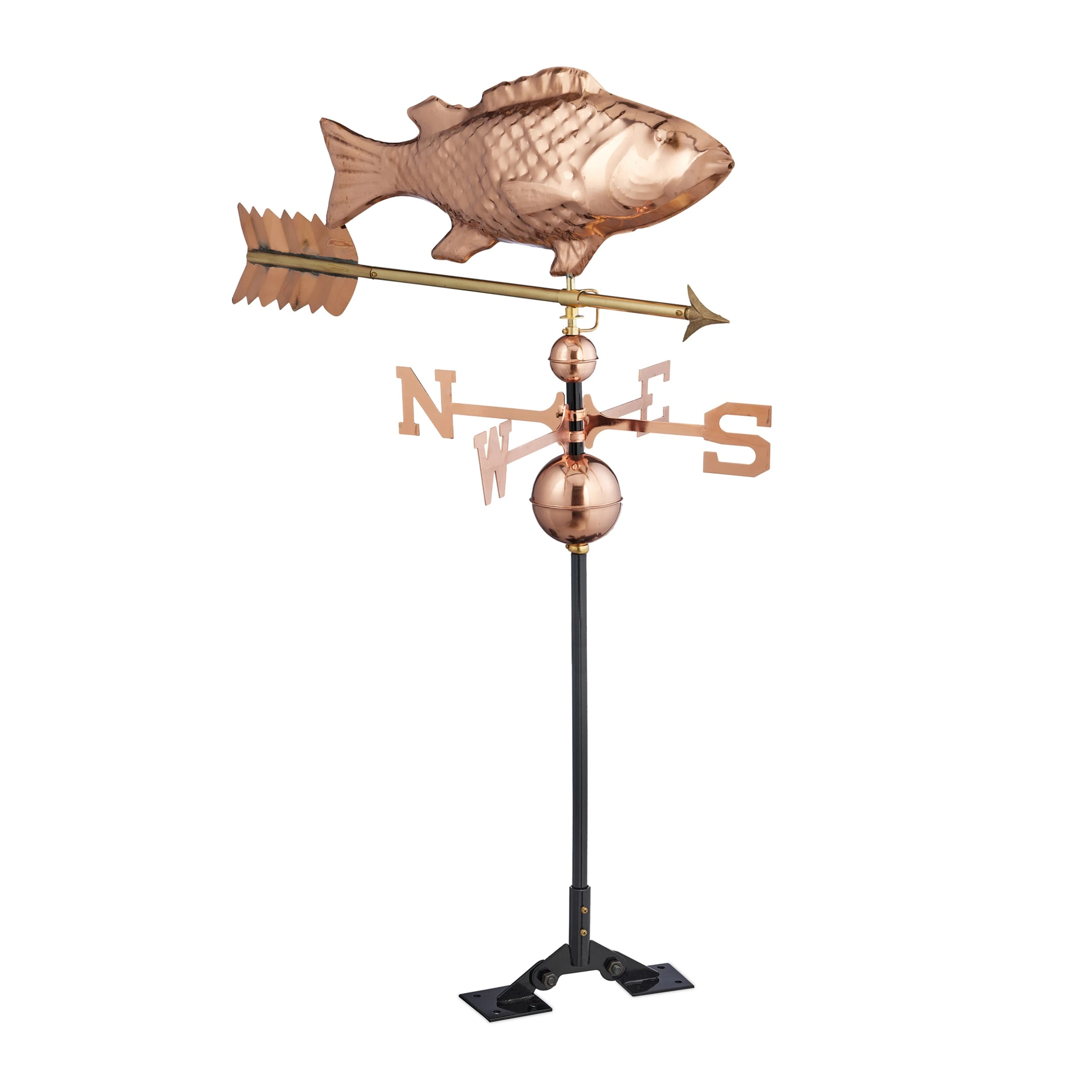 Relaxdays Wetterfahne "Fisch" In Kupfer
