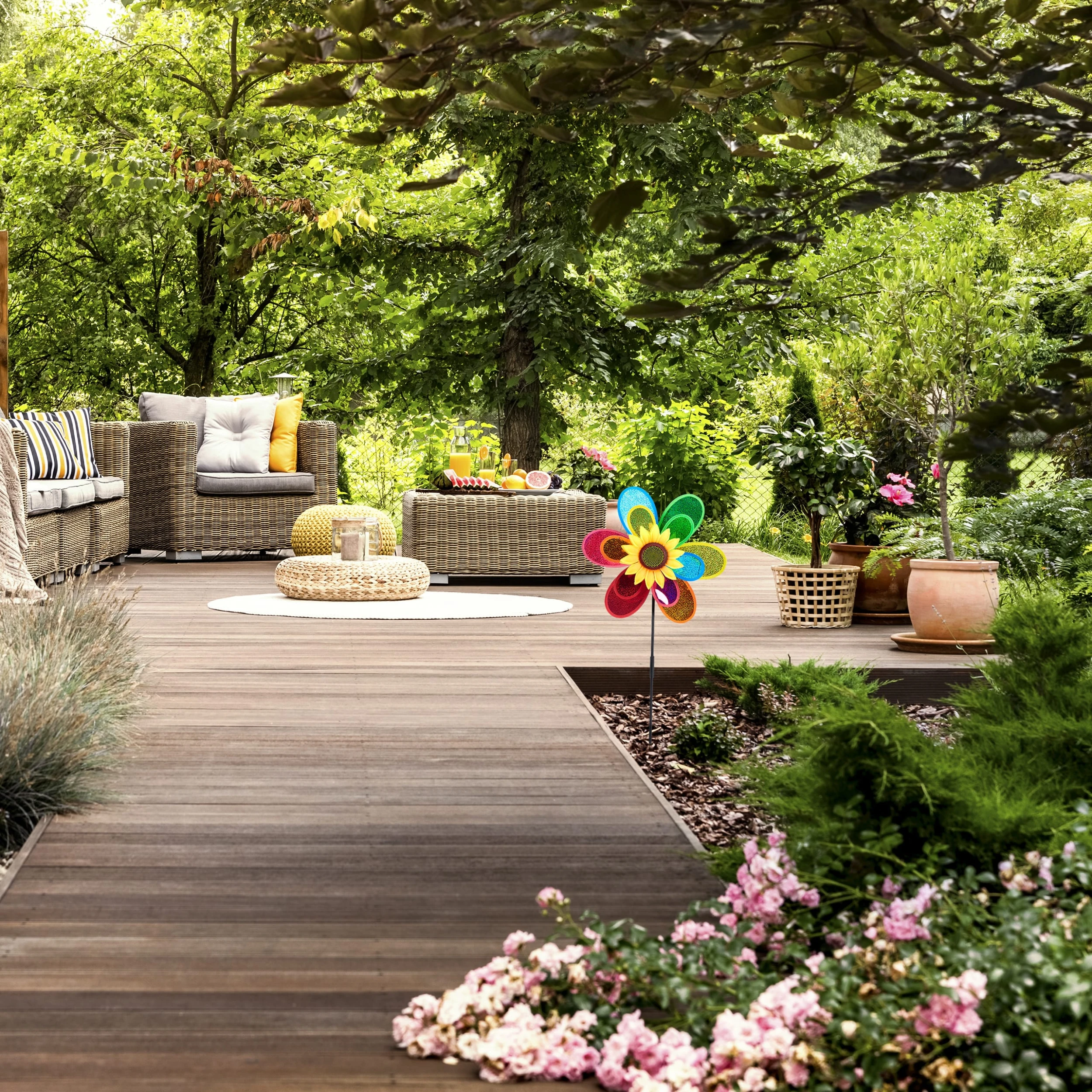 Relaxdays Windrad Blume In Bunt - (B)37,5x (H)74,5 X (T)14 Cm – Bild 2