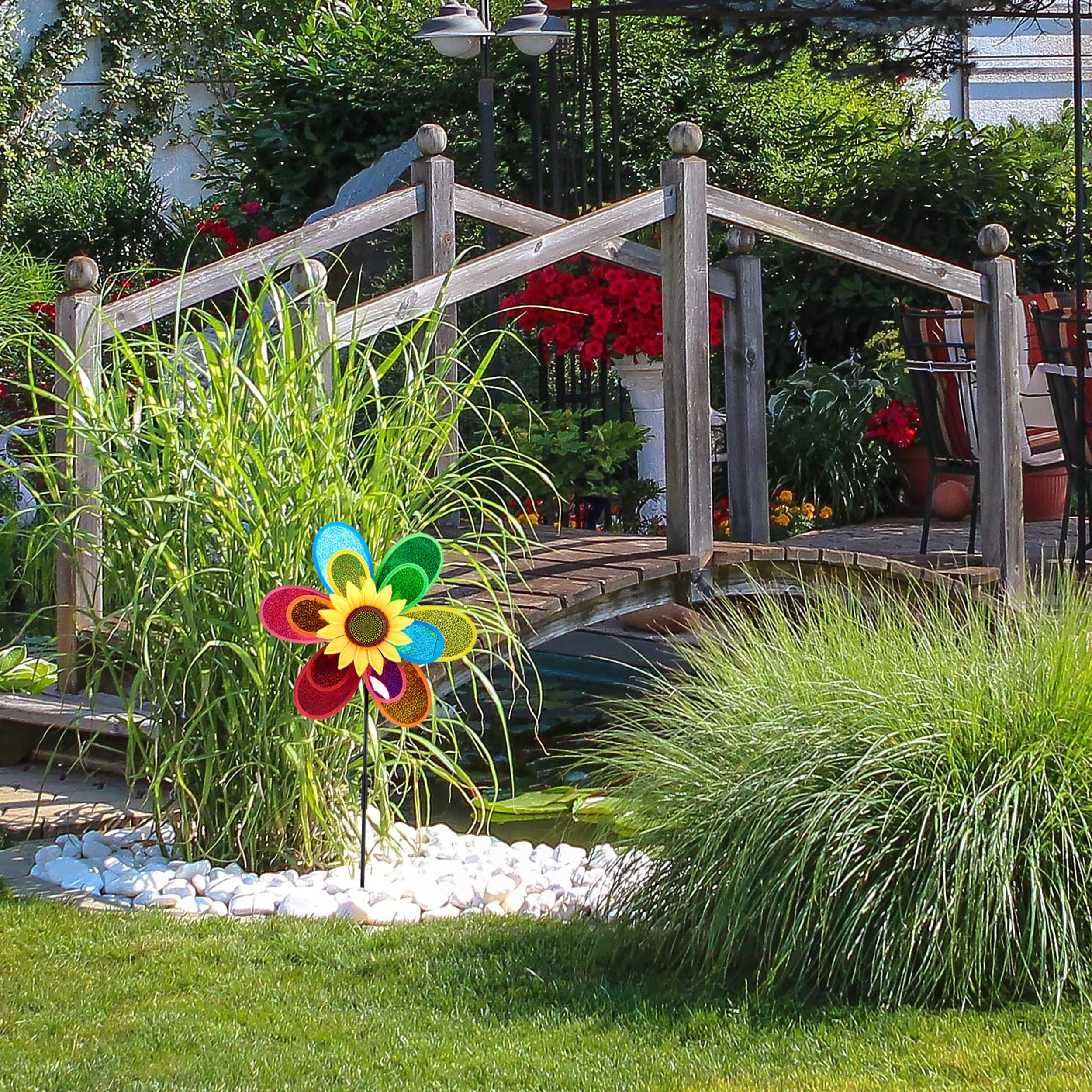 Relaxdays Windrad Blume In Bunt - (B)37,5x (H)74,5 X (T)14 Cm – Bild 5