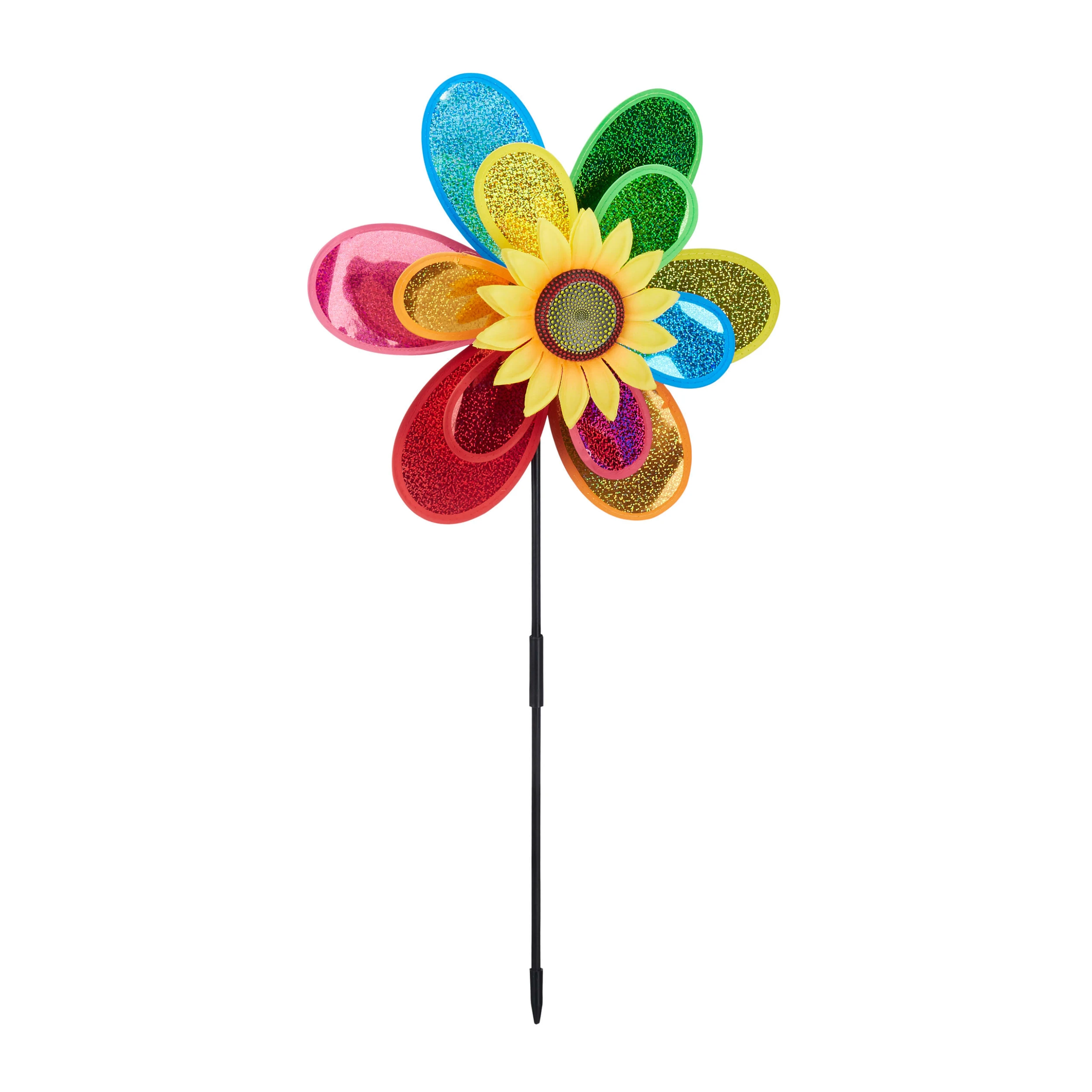 Relaxdays Windrad Blume In Bunt - (B)37,5x (H)74,5 X (T)14 Cm