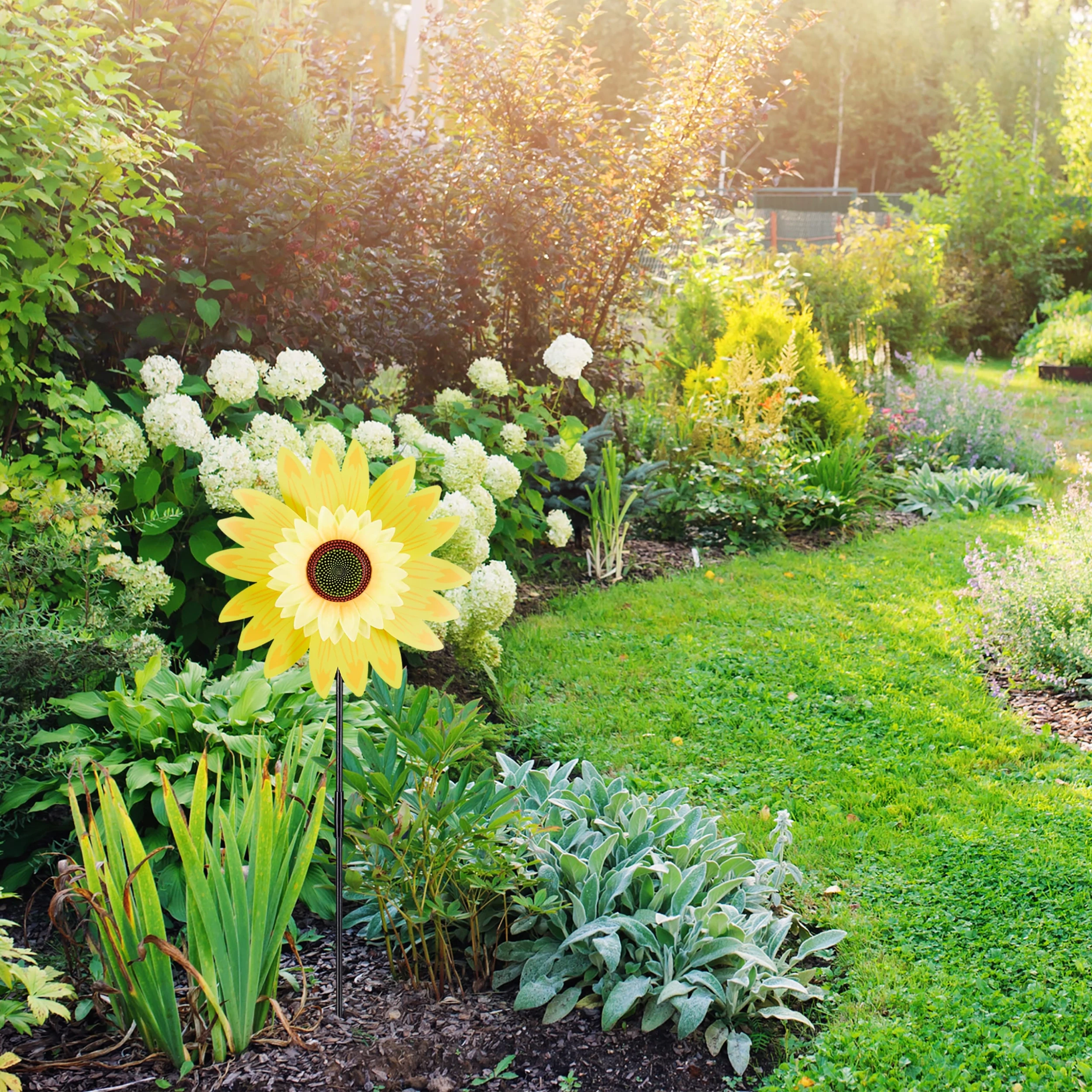 Relaxdays Windrad Sonnenblume In Gelb – Bild 2