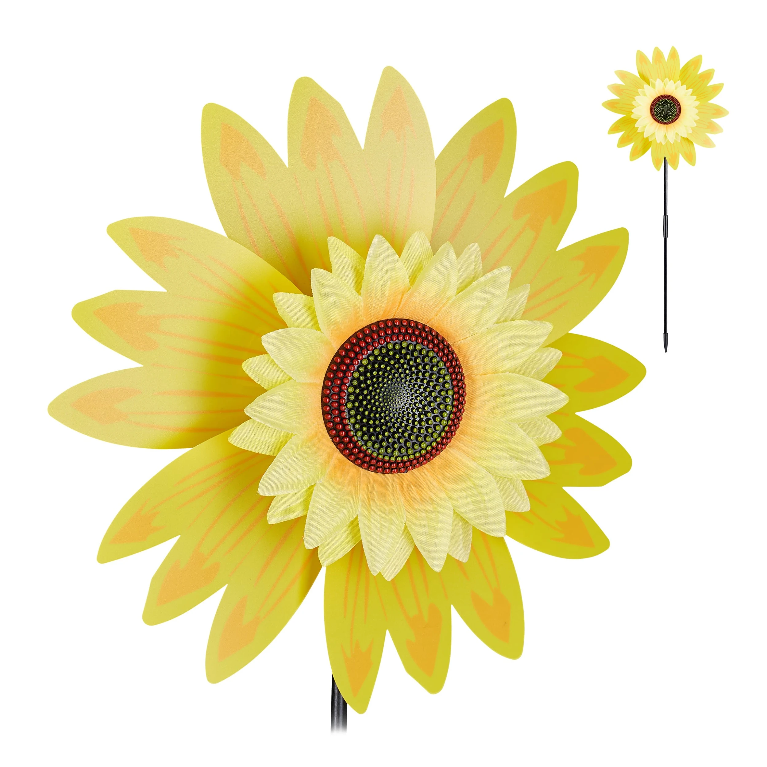Relaxdays Windrad Sonnenblume In Gelb – Bild 8