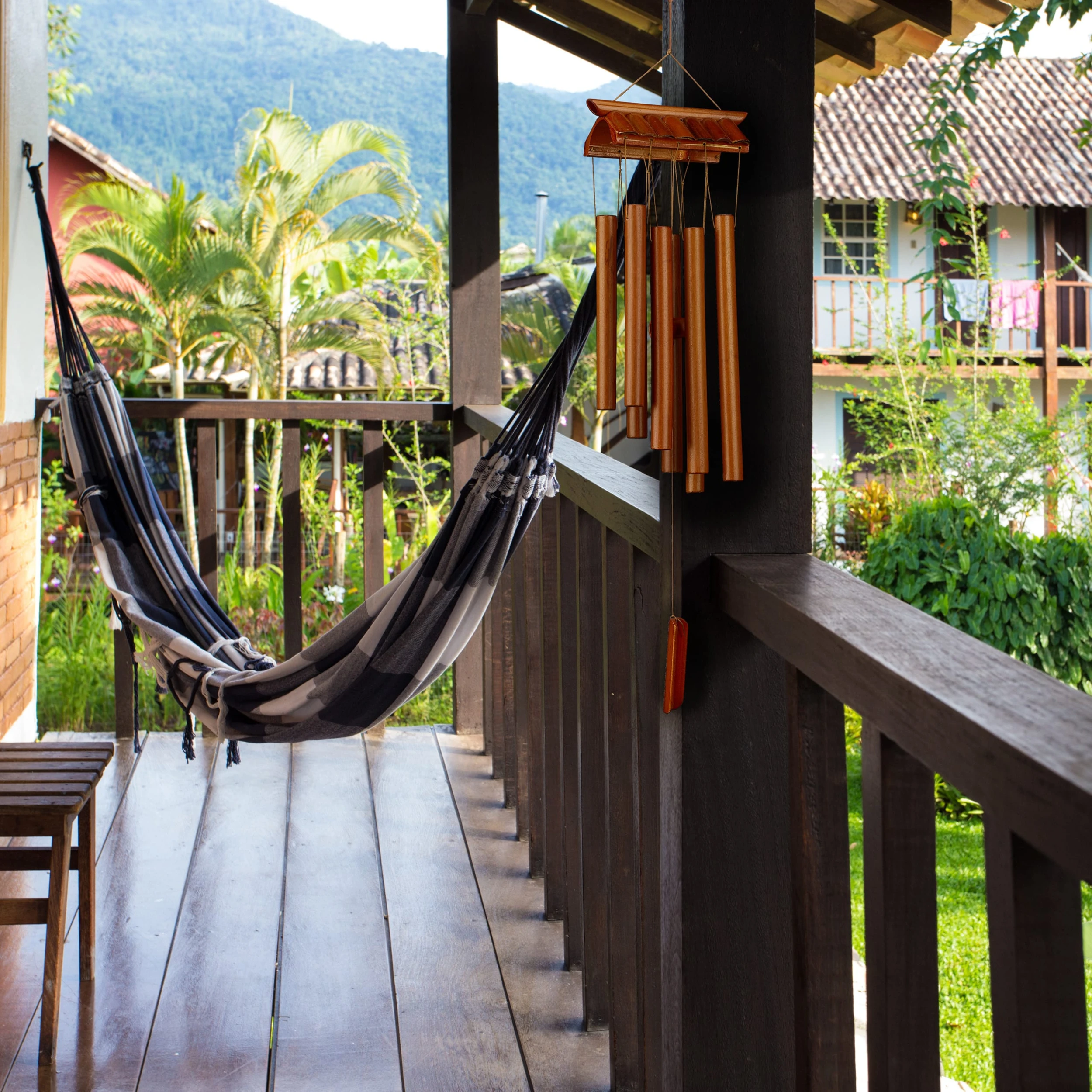 Relaxdays Windspiel "Tempel" In Braun - (B)15 X (H)62 Cm – Bild 3