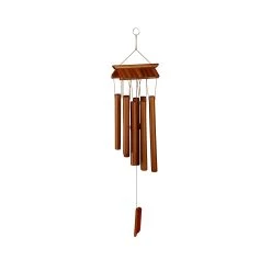 Relaxdays Windspiel "Tempel" In Braun - (B)15 X (H)62 Cm