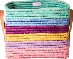 Rice Aufbewahrungskorb Streifen Mit Trageschlaufen, 25 X 30 X 30 Cm