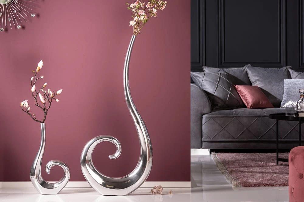 Riess-ambiente.de Vase WAVE In Silber - 25 X 48 X 6cm – Bild 3