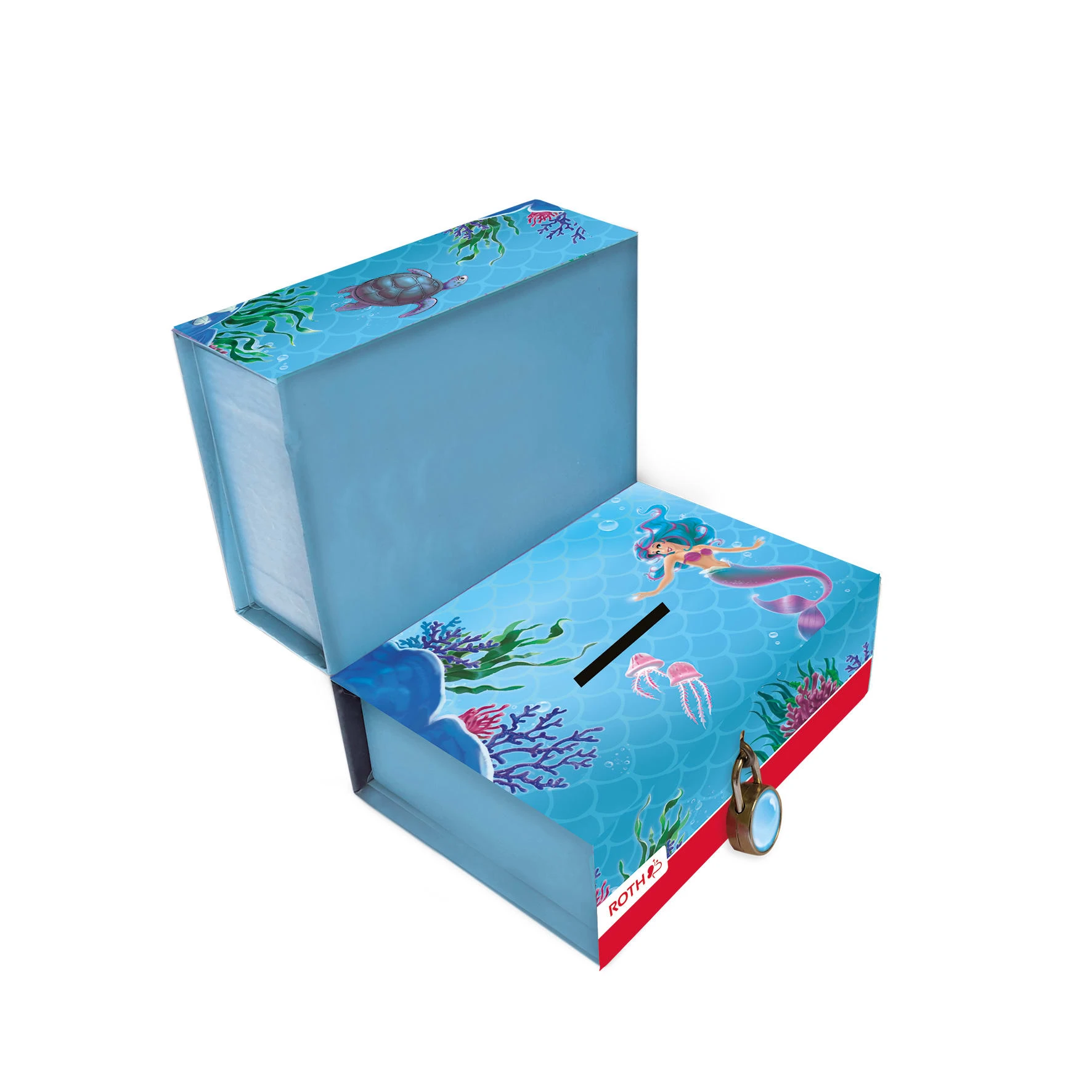 Roth Spardose Meerjungfrau Mit Zwei Fächern, Abschließbar – Bild 2