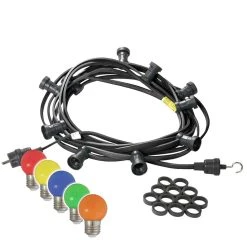 SATISFIRE Partylichterkette 10m - 20 Bunte Lampen