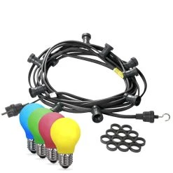 SATISFIRE Partylichterkette 40m - 40 Bunte Lampen