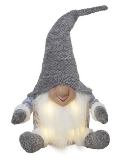 Star Trading LED-Dekofigur "Joylight In Grau - (B)20 X (H)34 X (T)15 Cm