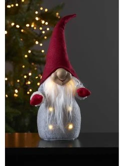 Star Trading LED-Dekofigur "Joylight" In Grau/ Rot - (H)40 X Ø 12 Cm