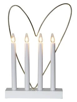 Star Trading LED-Fensterleuchter "Glossy Heart" In Weiß/ Gold - (B)25 X (H)37 Cm