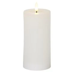 Star Trading LED Kerze LINA Echtwachs Mit Wachsspiegel In Weiß - H: 17,5cm