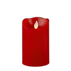Star Trading LED Kerze Twinkle Echtwachs In Rot - H: 12,5cm