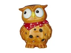 Star Trading LED Solar Gartenfigur Eule In Orange - H: 16cm