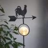 Star Trading LED Solar Gartenstecker Hahn Mit Windrichtungspfeil In Schwarz - H: 81cm