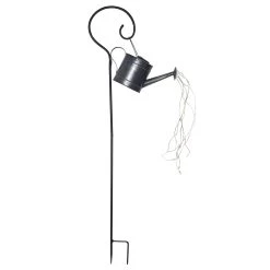 Star Trading LED Solar Gießkanne Mit Lichtbündel In Silber - H: 80cm