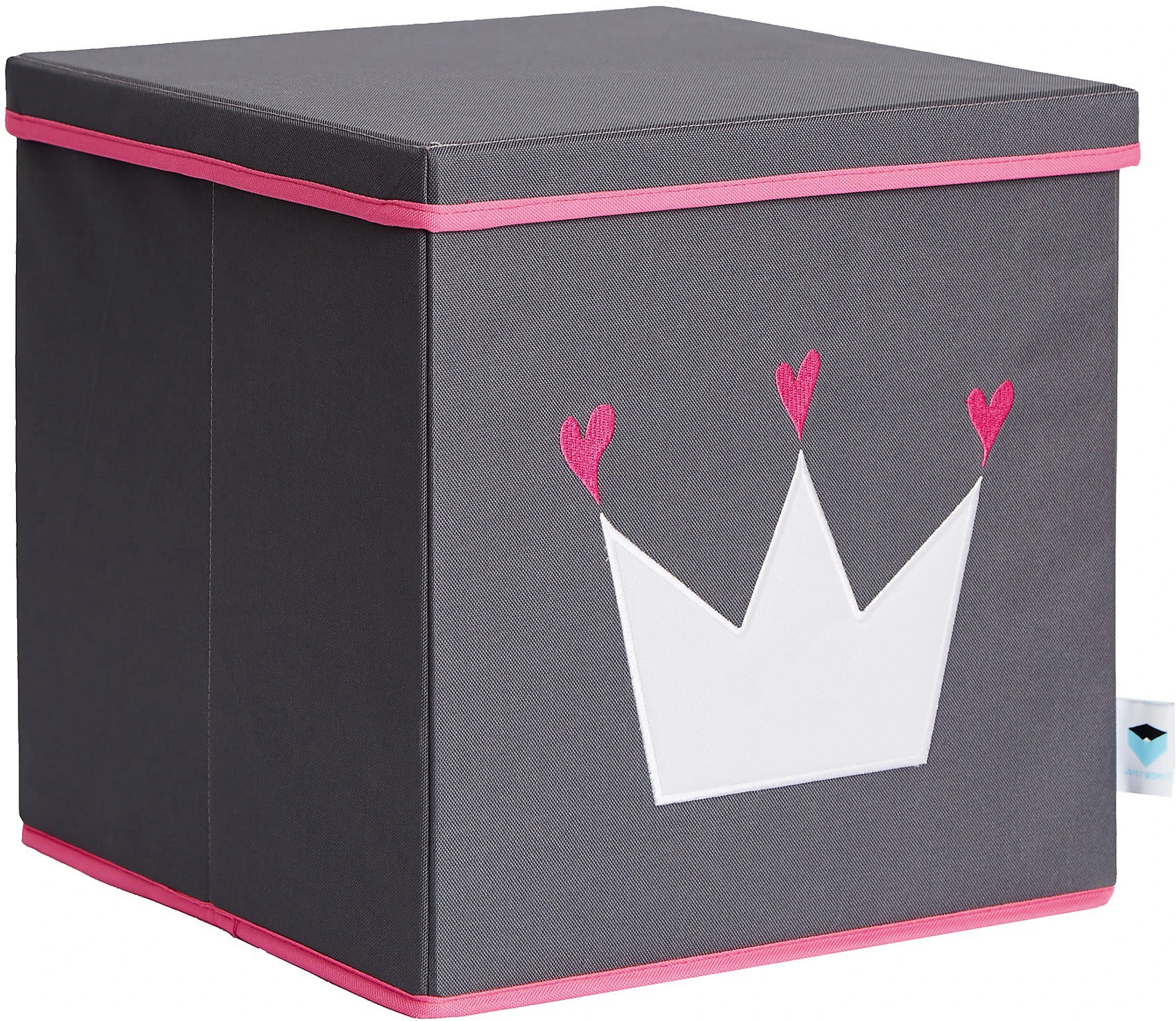 Store.it Aufbewahrungsbox Krone Grau/pink Mit Stabilem Deckel, 33 X 33 X 33 Cm – Bild 2