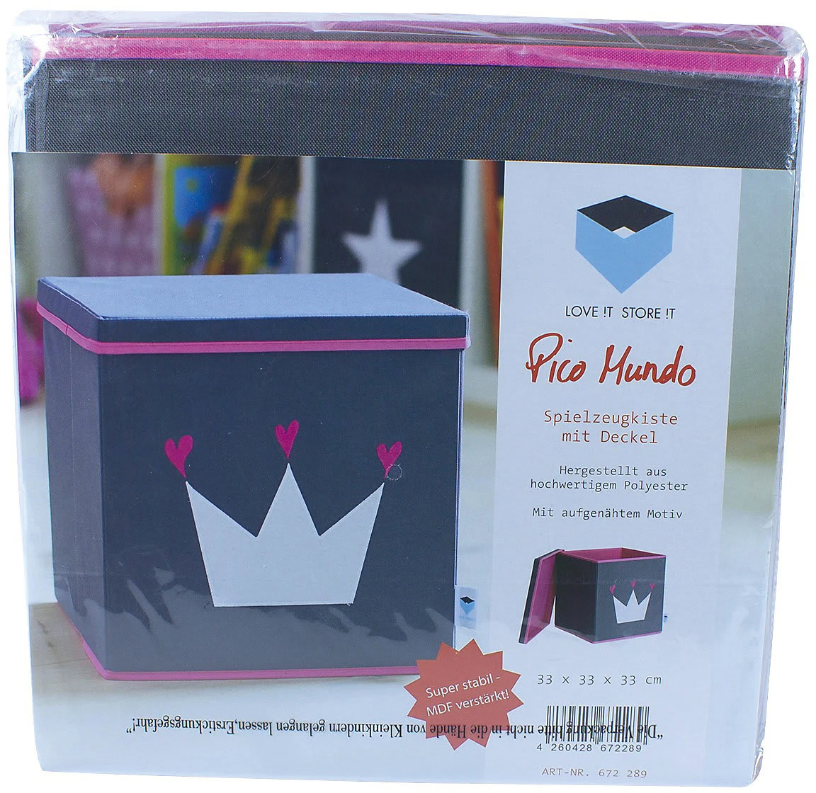 Store.it Aufbewahrungsbox Krone Grau/pink Mit Stabilem Deckel, 33 X 33 X 33 Cm – Bild 8