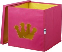 Store.it Aufbewahrungsbox Krone Pink, Mit Sichtfenster, 30 X 30 X 30 Cm