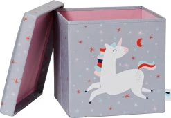 Store.it Aufbewahrungsbox Sitzhocker Einhorn, 35,5 X 35,5 X 35,5 Cm