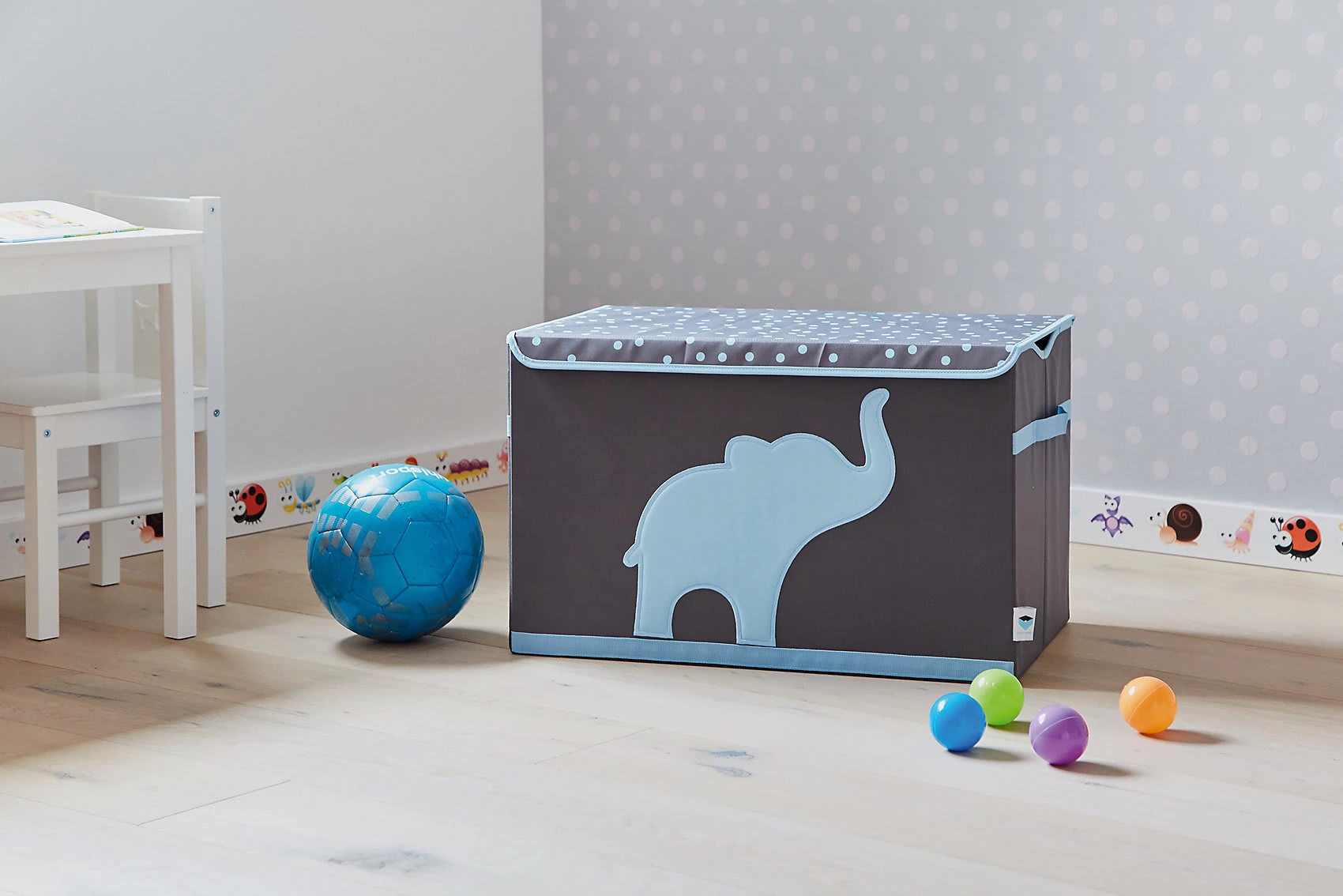 Store.it Aufbewahrungsbox Spielzeugtruhe Elefant Grau/blau, 62 X 37,5 X 39 Cm – Bild 3
