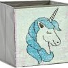 Store.it Aufbewahrungsbox Streichpailletten Einhorn Rosa/blau, Ohne Deckel, 32...