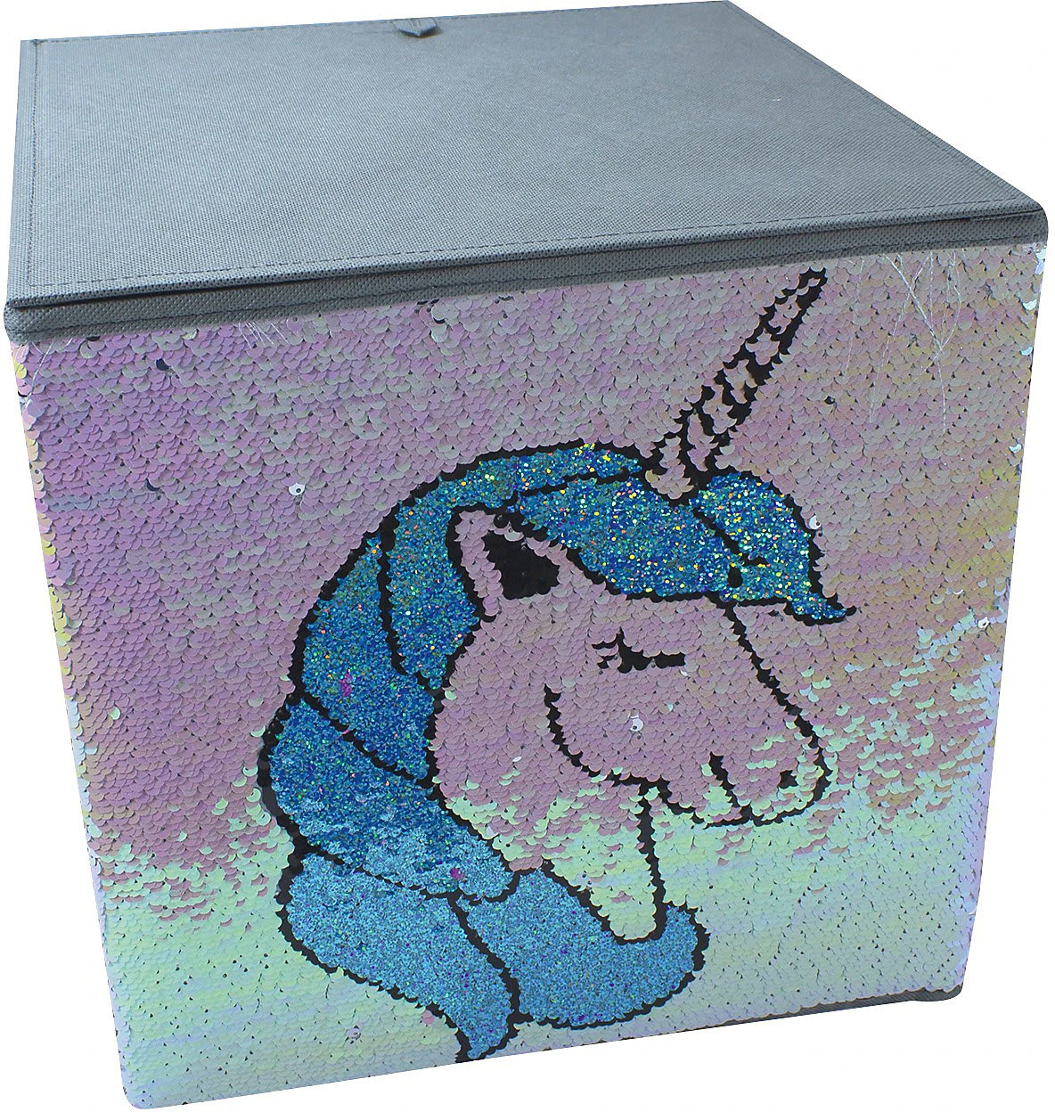 Store.it Aufbewahrungsbox Streichpailletten Einhorn Rosa/blau, Ohne Deckel, 32... – Bild 5