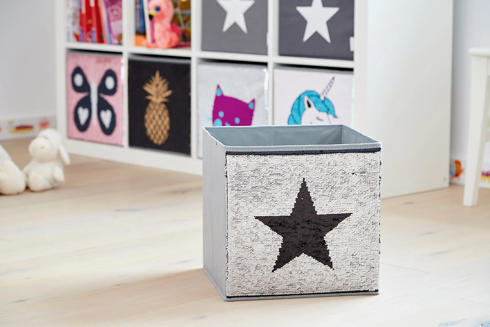 Store.it Aufbewahrungsbox Streichpailletten Stern Schwarz/silber, Ohne Deckel,... – Bild 2