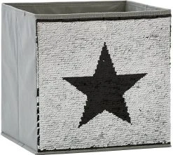 Store.it Aufbewahrungsbox Streichpailletten Stern Schwarz/silber, Ohne Deckel,...