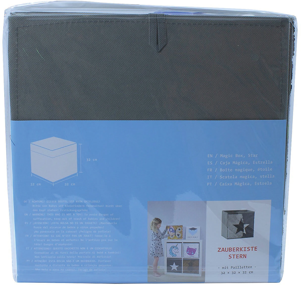 Store.it Aufbewahrungsbox Streichpailletten Stern Schwarz/silber, Ohne Deckel,... – Bild 8