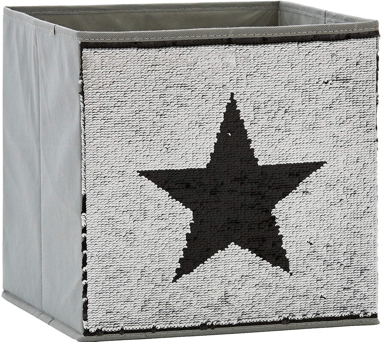 Store.it Aufbewahrungsbox Streichpailletten Stern Schwarz/silber, Ohne Deckel,...