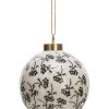 Tranquillo 6er-Set: Christbaumkugeln "Floral" In Schwarz/ Weiß - Ø 8 Cm