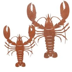 UNUS 2er Set Dekoelement Rost Hummer In Braun