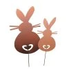 UNUS 2er Set Gartenstecker Rost Hasen In Braun