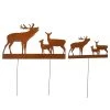 UNUS 2er Set Gartenstecker Rost Hirschfamilie In Braun